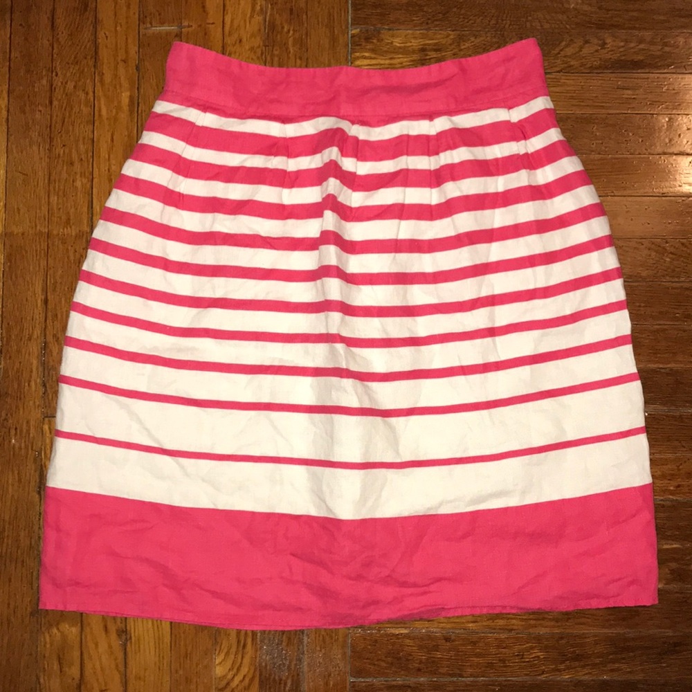 Banana Republic Pink Striped Linen Skirt
